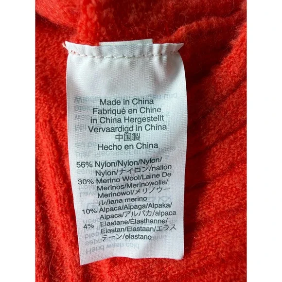 Madewell Red Merino Wool Alpaca Blend Mock Neck Turtleneck Sweater Medium - Picture 6 of 9